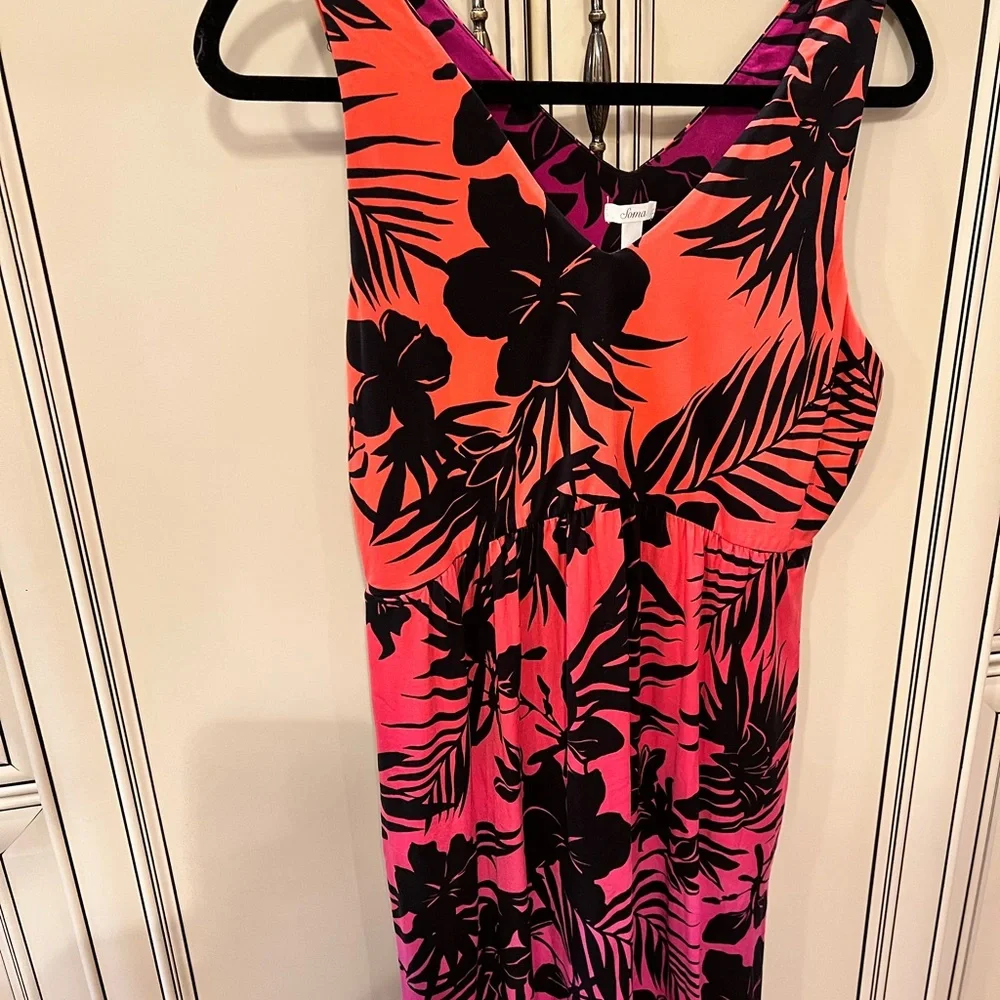 Soma Black and Orange Floral Dress - Picture 3 of 7